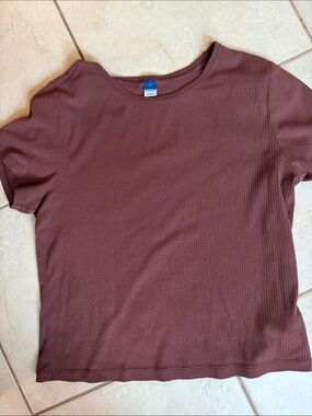 Old Navy Ribbed Short Sleeve Tee - Rust
